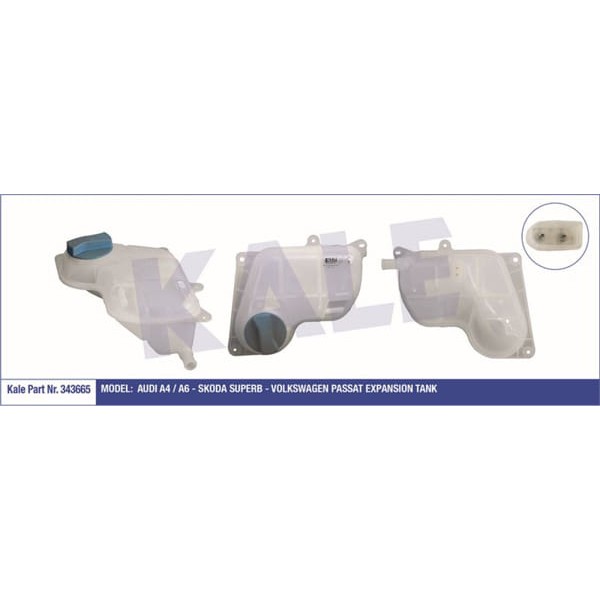 KALE RADYATÖR 343665 Radyatör Yedek Su Deposu Passat 00-05 / A4 A6 97-04 A8 / Superb 1.8T 1.8 1.