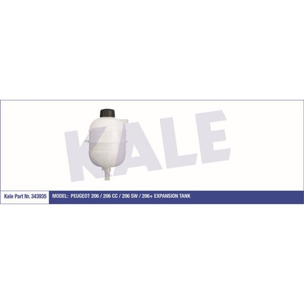 KALE RADYATÖR 343935 Radyatör Yedek Su Deposu 206 02- 1.4 1.6 16V Kapaklı 