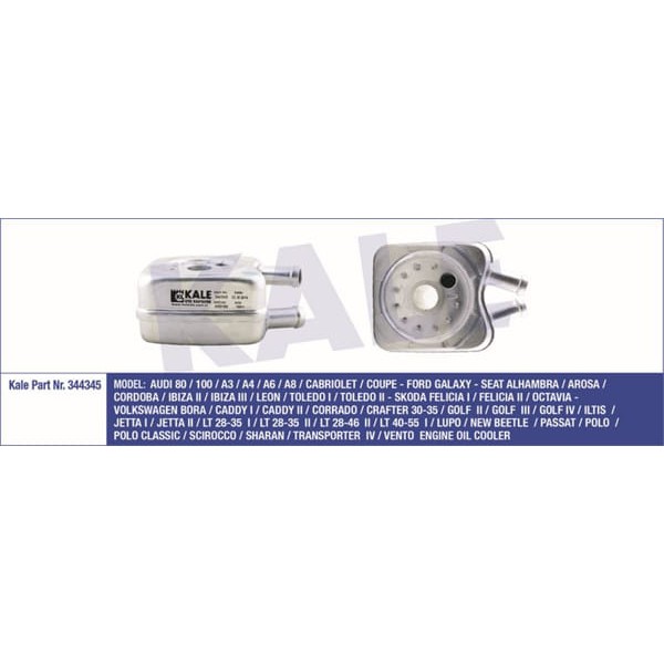 KALE OTO Radyatör 344345 Yağ Soğutucusu Golf II III IV Bora 98- 1.9 Sdı 1.9 TDI 2.3I 2.8I Caddy II 9