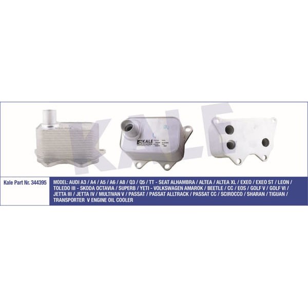 KALE OTO Radyatör 344395 Yağ Soğutucusu Golf VI 08- Golf V 04- Jetta IV 10- Jetta III 05- Passat 97-