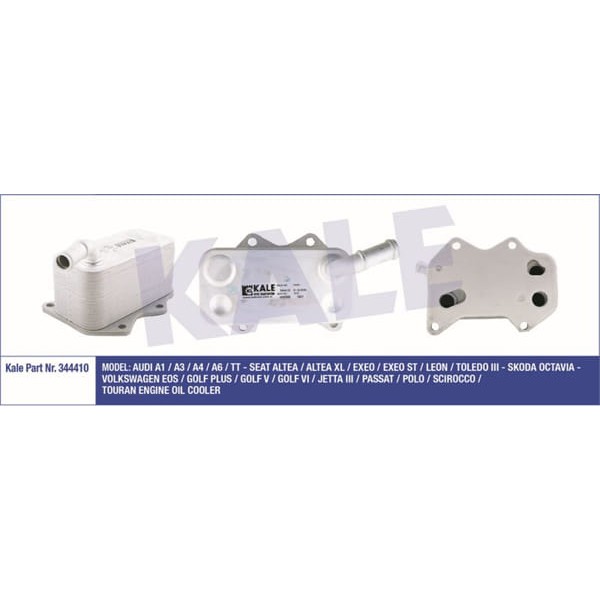 KALE OTO Radyatör 344410 Yağ Soğutucusu Golf VI 08- Golf V 03- Eos 06- 2.0 Fsı Jetta III 05- Passat 