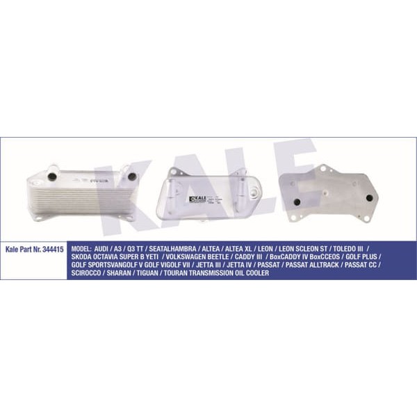 KALE OTO Radyatör 344415 Yağ Soğutucusu Golf V 03- 1.9 TDI 2.0 TDI 2.0 Fsı Golf VI 08- 2.0 TDI 2.0 T 