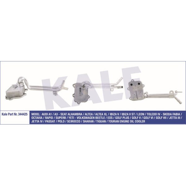 KALE OTO Radyatör 344425 Yağ Soğutucusu Golf VI 08- Golf V 03- Polo V 09- Eos 06- Jetta IV 10- Jetta 