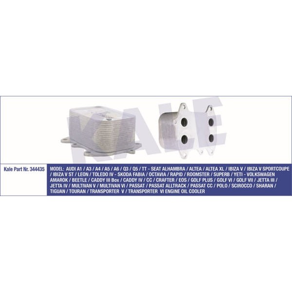 KALE OTO Radyatör 344435 Yağ Soğutucusu Golf VI 08- Jetta III 05- Jetta IV 10- Beetle 11- 1.6 TDI 2. 