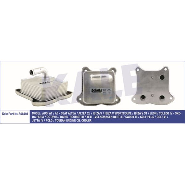 KALE OTO Radyatör 344440 Yağ Soğutucusu Golf VI 08- 1.2 Tsı Polo V 09- Jetta IV 10- 1.2 Tsı Beetle 1 