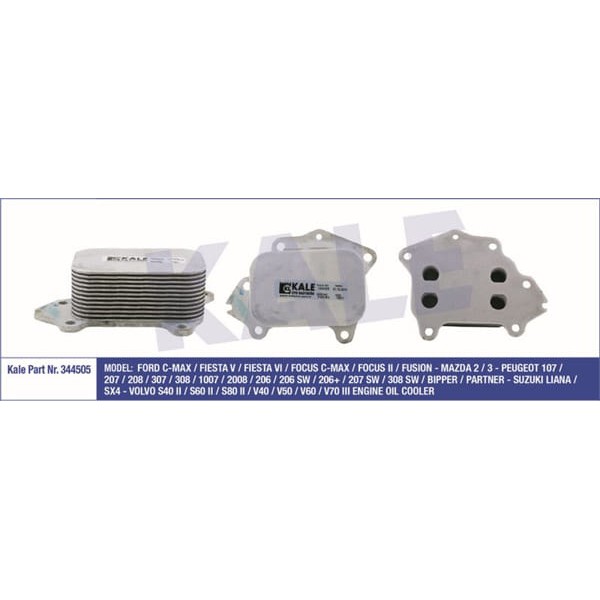 KALE OTO Radyatör 344505 Yağ Soğutucusu 206 207 307 2008 Bipper / C2 C3 Nemo Berlingo / Cmax Fiesta 