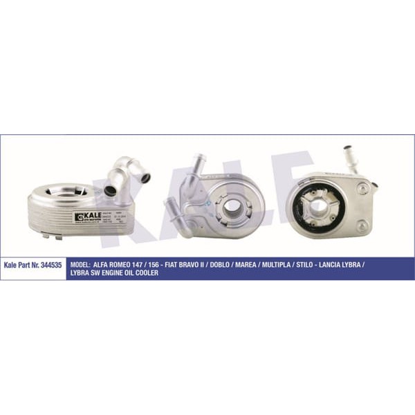 KALE OTO Radyatör 344535 Yağ Soğutucusu Doblo 01- 1.9 Jtd Bravo II 07- Stilo 01- 1.9 Jtd / 147 01- 1