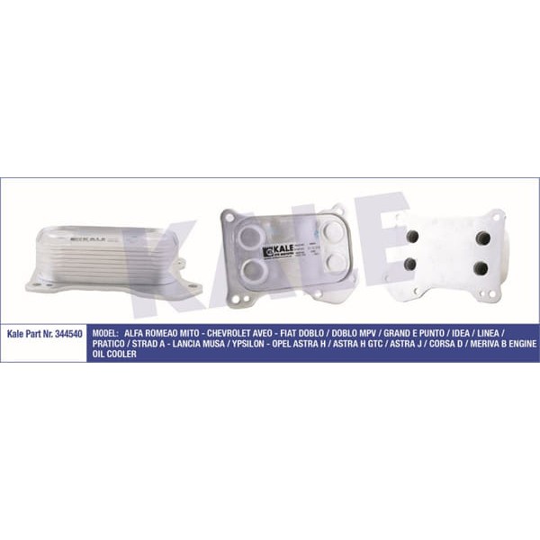KALE OTO Radyatör 344540 Yağ Soğutucusu 500 07- 1.3 Jtd Palio 02- Albea 02- 1.3 Mjtd Linea 07- Doblo