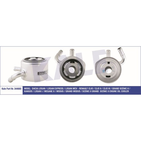 KALE OTO Radyatör 344665 Yağ Soğutucusu CLIO II 01- 1.5 DCI CLIO III 05- Kangoo I 98- 1.5 DCI Megane