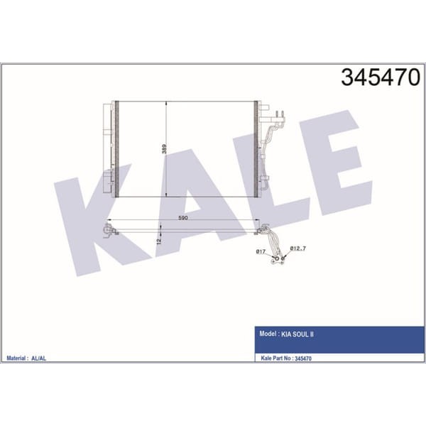 KALE OTO Radyatör 345470 Radyatör Klima Soul 1.6 Gdı 14- Kurutucu Ile 97606-B00- 