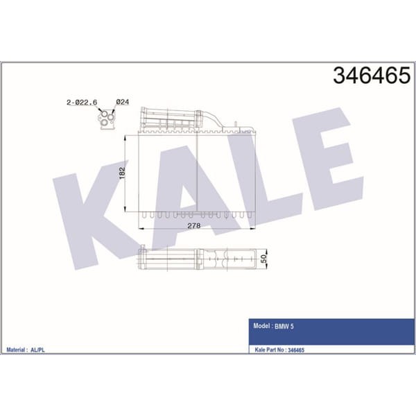 KALE OTO Radyatör 346465 Kalorifer Radyatörü Bmw 5 Mekanik