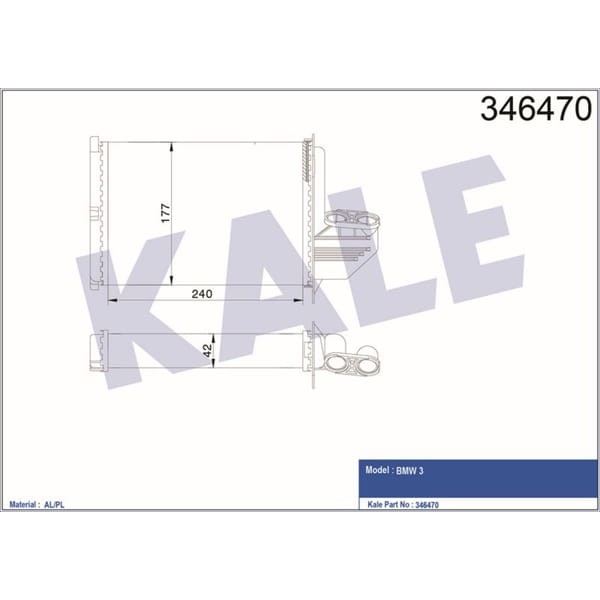 KALE OTO Radyatör 346470 Kalorifer Radyatörü Bmw 3 Mekanik