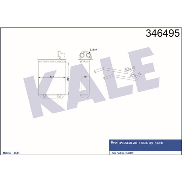 KALE RADYATÖR 346495 Kalorifer Radyatörü 205 309 Mekanik 