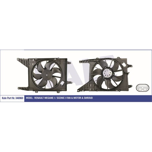 KALE OTO Radyatör 346960 Fan Motoru Megane I Scenic I Davlumbazlı 