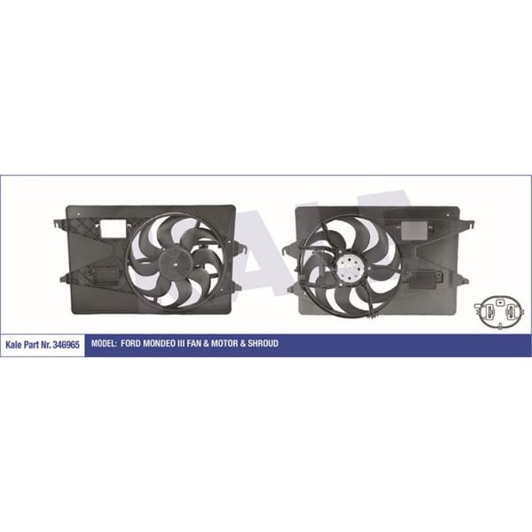 KALE OTO Radyatör 346965 Fan Motoru Mondeo III Davlumbazlı 