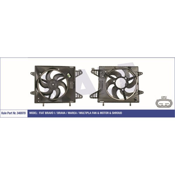 KALE OTO Radyatör 346970 Fan Motoru Marea Brava Bravo I 1.6 16V Ac Davlumbazlı 