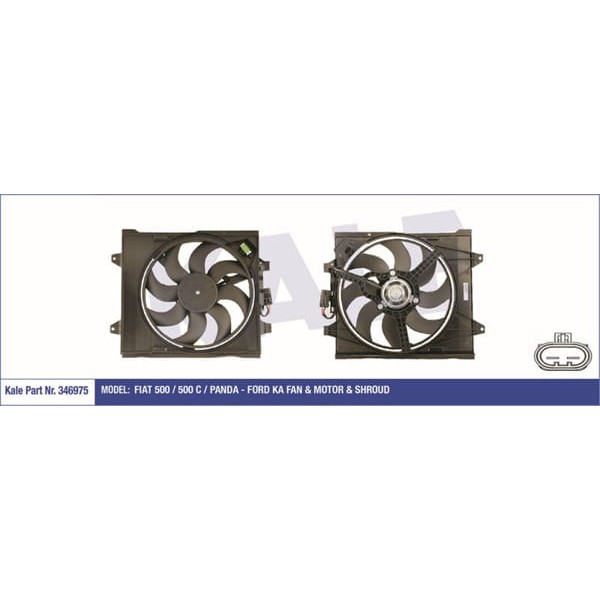 KALE OTO Radyatör 346975 Fan Motoru 500 C Panda / Ka Davlumbazlı 