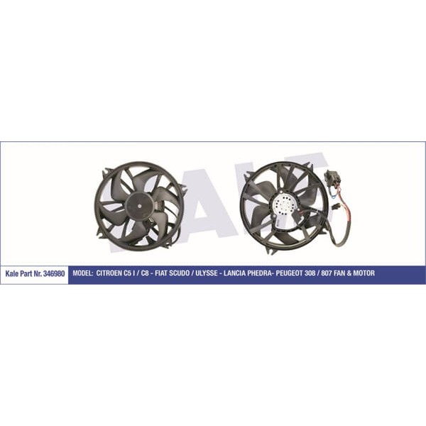 KALE OTO Radyatör 346980 Fan Motoru Scudo / Phedra / 308 807 / C5 I C8 Ulysse 