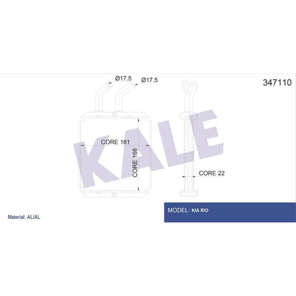 KALE OTO Radyatör 347110 Kalorifer Radyatörü Rio 1.3 1.5 1.5 16V 00-05