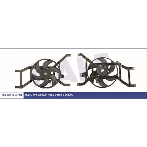 KALE OTO Radyatör 347150 Fan Motoru Logan Davlumbazlı 