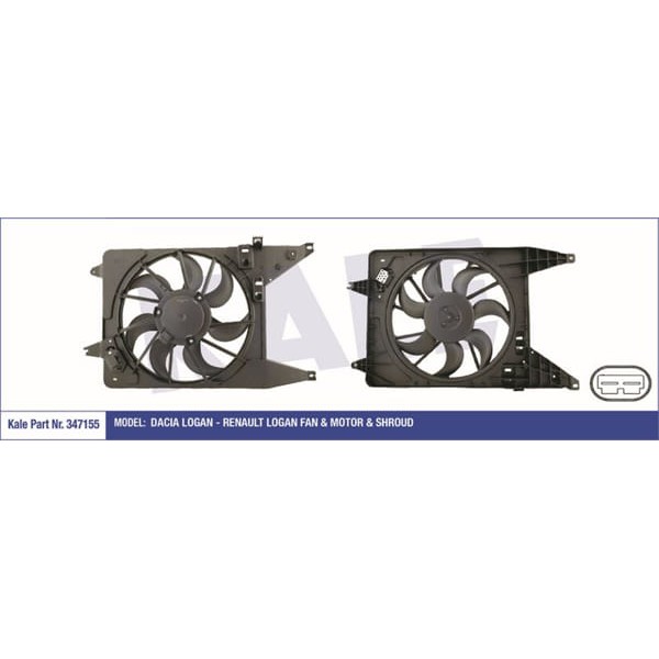 KALE OTO Radyatör 347155 Fan Motoru Logan Davlumbazlı