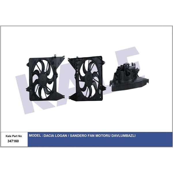 KALE OTO Radyatör 347160 Fan Motoru Sandero Davlumbazlı