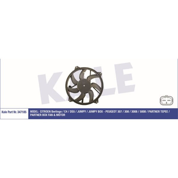 KALE OTO Radyatör 347185 Fan Motoru 307  308 3008 5008 Partner Tepee / C4 Ds4 