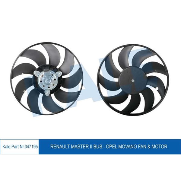 KALE OTO Radyatör 347195 Fan Motoru Master II 98- / Movano A 98- / Interstar 02-