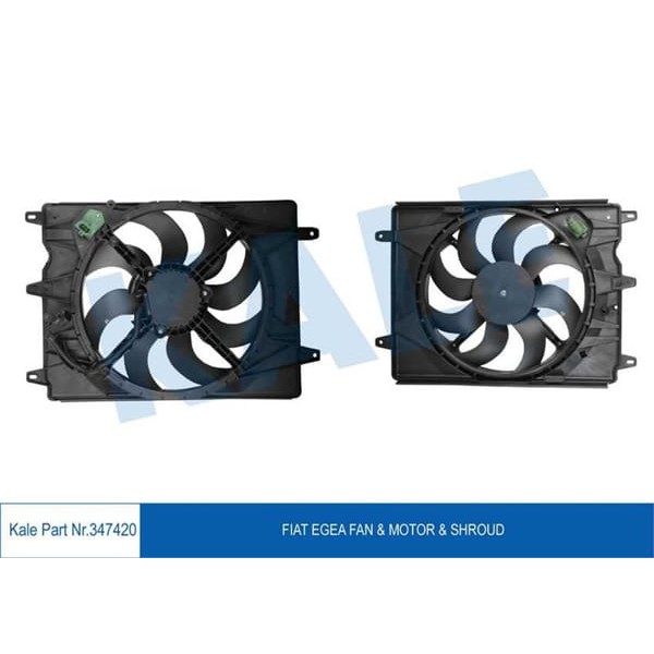 KALE OTO Radyatör 347420 Fan Motoru Davlumbazlı Fiat Egea 1.3Mt J 1.4 95Ps 