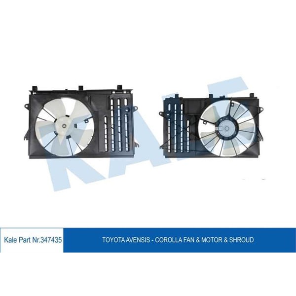 KALE OTO Radyatör 347435 Fan Motoru Davlumbazlı Yaris 01-05 A4 3.0 1.8T Quattro 01-04