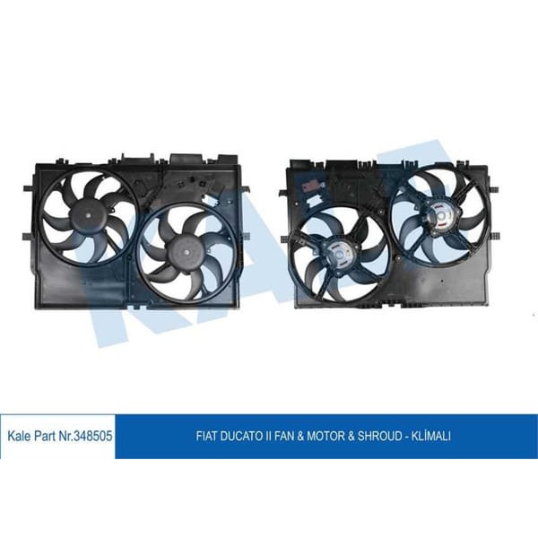 KALE OTO Radyatör 348505 Fan Motoru Davlumbazlı Ducato Boxer Jumper III 2.2HDI Ac Nac 