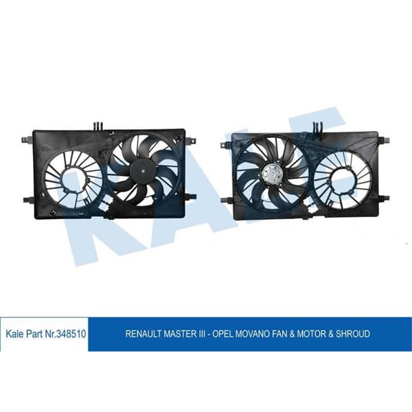 KALE OTO Radyatör 348510 Fan Motoru - Davlumbaz Master III Büyük Tek Teker 