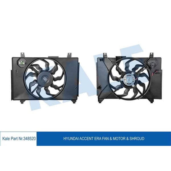 KALE OTO Radyatör 348520 Fan Motoru Davlumbazlı Accent Era 