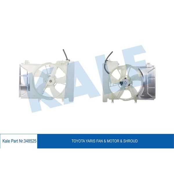 KALE OTO Radyatör 348525 Fan Motor Davlumbazlı Yaris 1.0 05-11 
