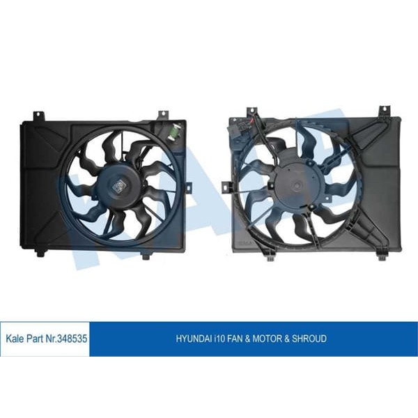 KALE OTO Radyatör 348535 Radyatör Fanı Komple Davlumbaz - Motor İ10 08- 25380-0×250