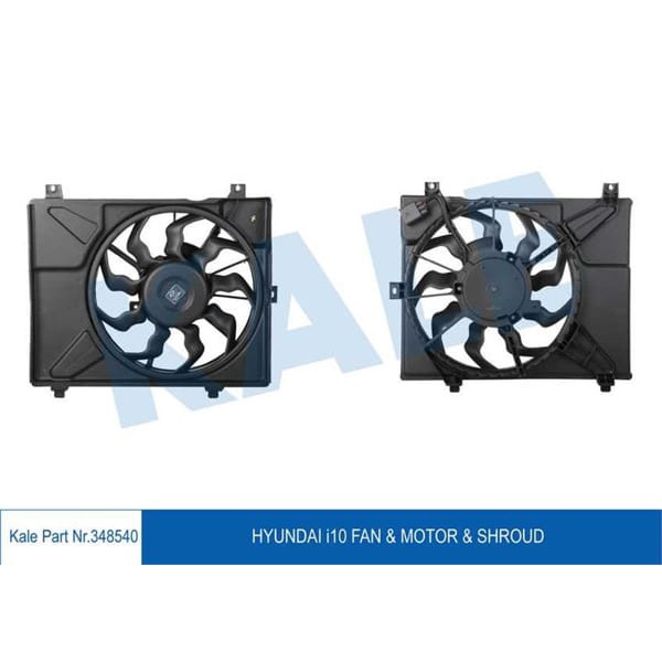 KALE OTO Radyatör 348540 Radyatör Fanı Komple Davlumbaz - Motor İ10 08- 25380-0×000
