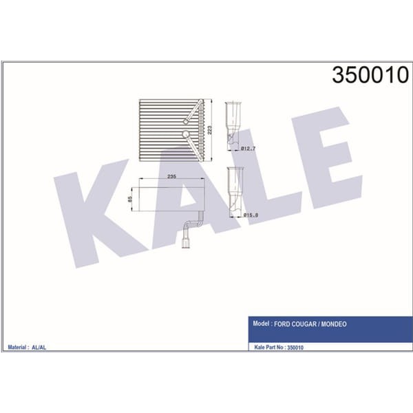 KALE OTO Radyatör 350010 Evaporatör Mondeo-Cougar