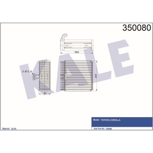 KALE OTO Radyatör 350080 Evaporatör Hilux-4 Runner 