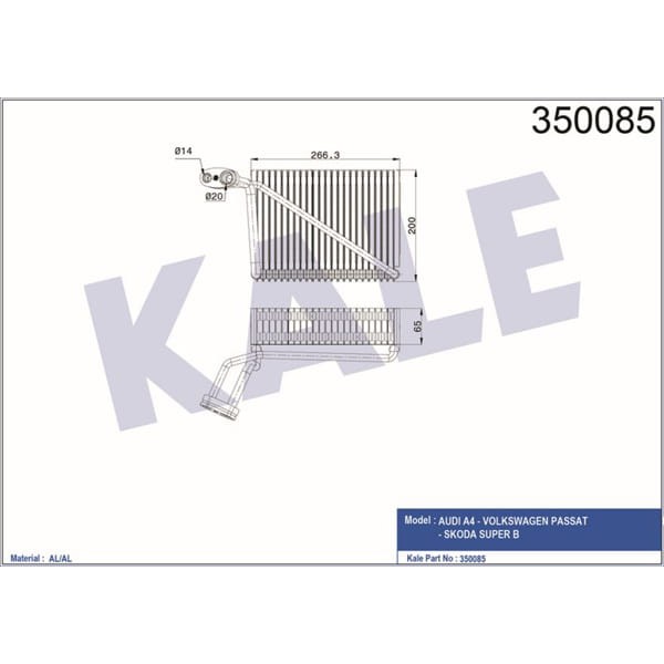 KALE OTO Radyatör 350085 Evaporatör A4-Passat -Super B 