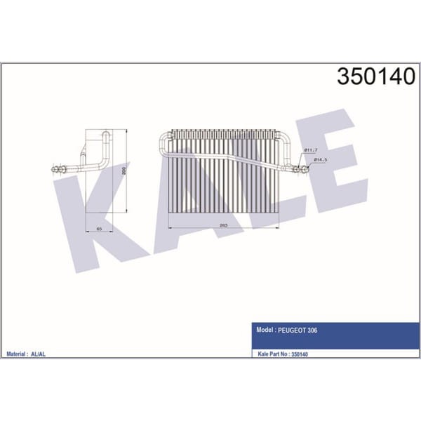 KALE OTO Radyatör 350140 Evaporatör P306 