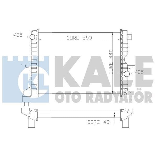 KALE OTO Radyatör 350400 Su Radyatörü Discovery II Brazıng 594X438X24