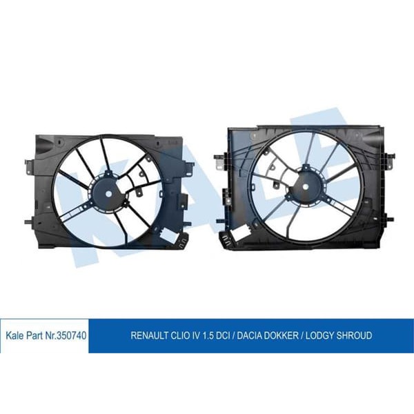 KALE OTO Radyatör 350740 Fan Motor Davlumbazlı CLIO IV Dacia Dokker Lodgy 1.5DCI