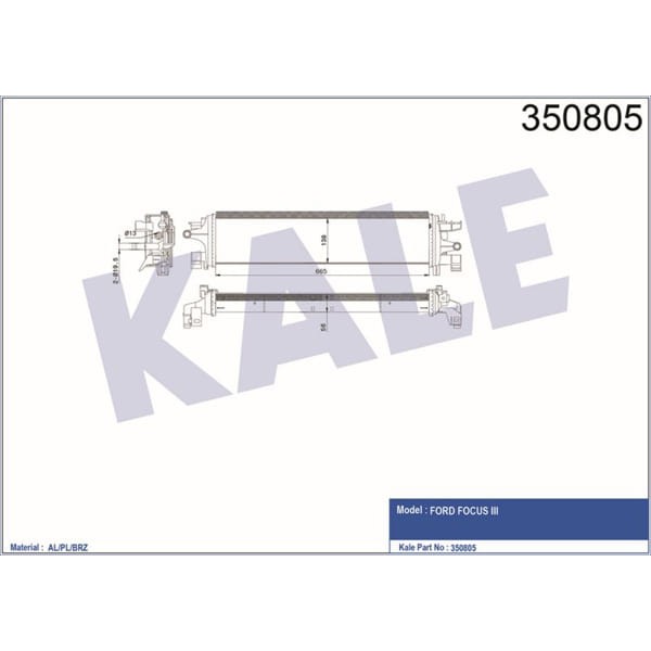 KALE OTO Radyatör 350805 İntercooler Al/Pl/Brz Ford Focus III
