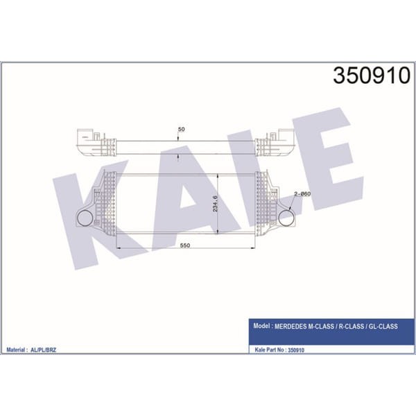 KALE OTO Radyatör 350910 İntercooler Merdedes M Class R Class Gl Class 