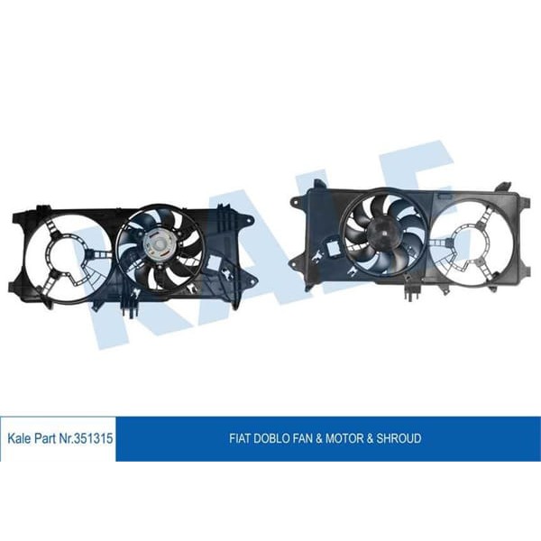 KALE OTO Radyatör 351315 Fan Motor Davlumbaz Doblo 1.9 Jtd Mpv 119-223