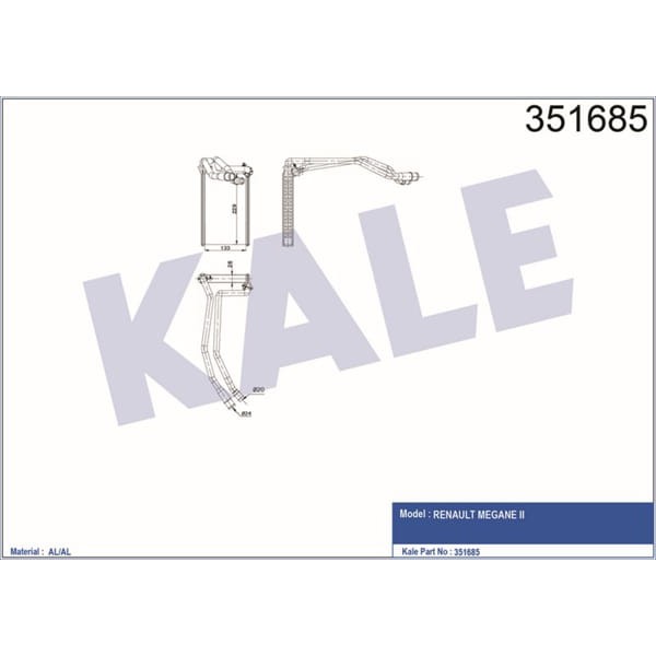 KALE OTO Radyatör 351685 Kalorifer Radyatörü Megane II 