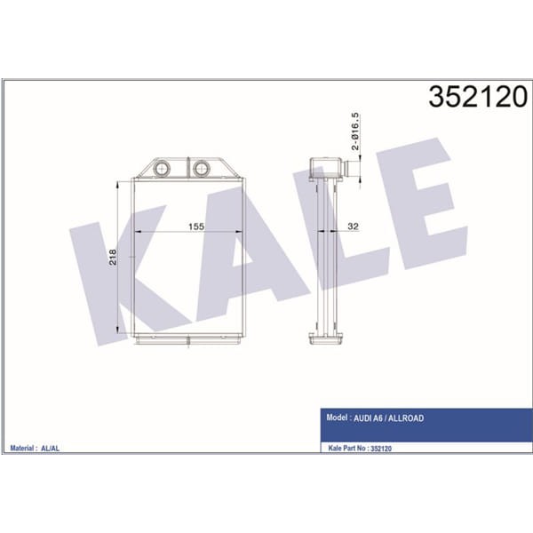 KALE OTO Radyatör 352120 Kalorifer Radyatörü A6 97-04 Bm 8Fh 351 331-444 