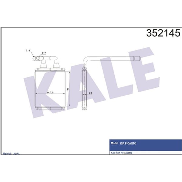 KALE OTO Radyatör 352145 Kalorifer Kia Picanto 1.0-1.1 04-