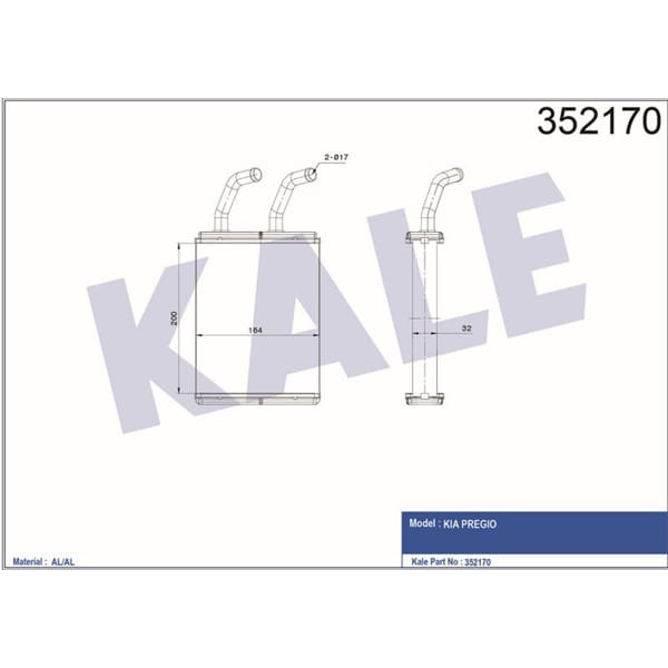KALE OTO Radyatör 352170 Kalorifer Kia Pregio 2.5 TCI 97-04