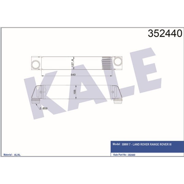 KALE OTO Radyatör 352440 Intercooler Bmw 7 E65-66-67-68 02- Range Rover III 3.0Td 02-